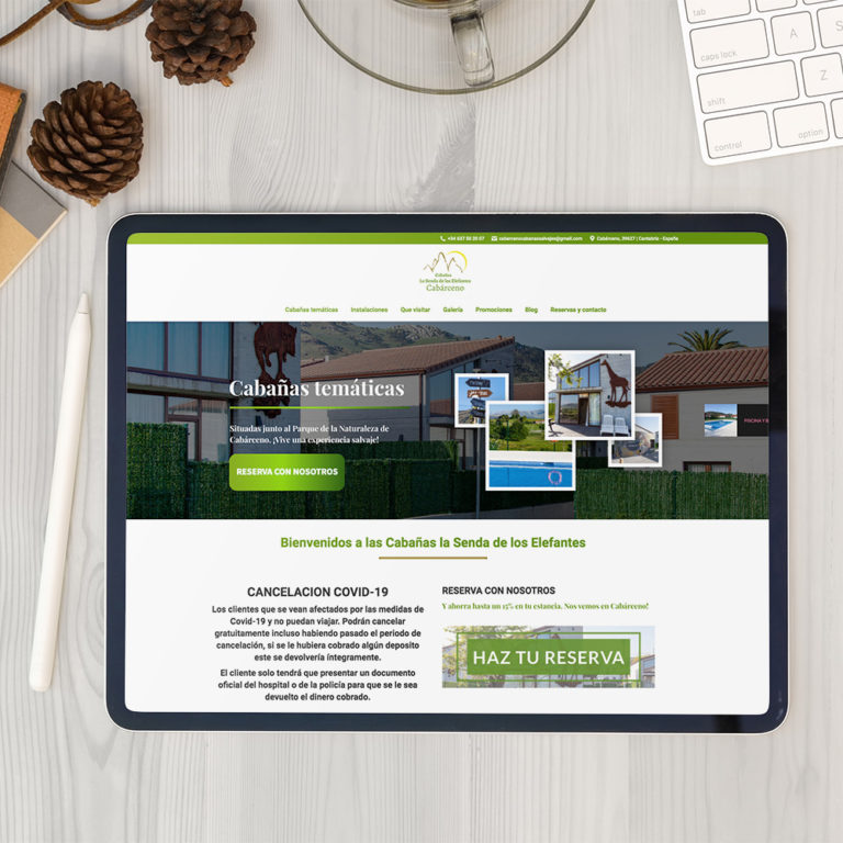 Diseño de webs para hoteles - Cabañas la Senda de los Elefantes