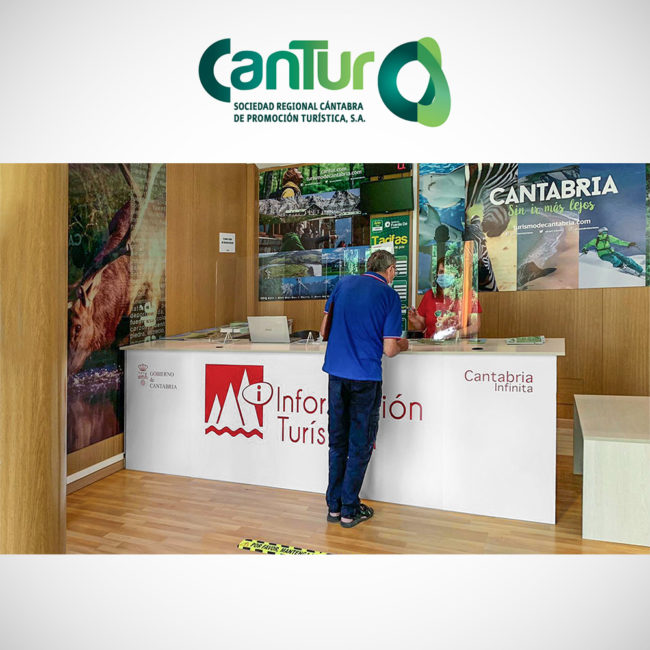 Vinilos y diseño de oficinas de turismo Cantabria - Cantur